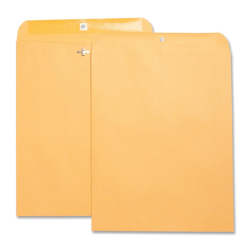 Business Source Heavy-Duty Clasp Envelopes, 11.5" x 14.5" Brown for Secure Mailing
