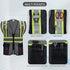 High Visibility Reflective Safety Vest with Zipper and Pockets Translucent Black