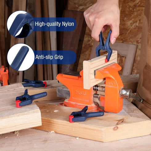 WORKPRO Spring Clamp Set, 16-Piece Nylon Spring Clamp with Adjustable Jaw Pads for DIY Projects