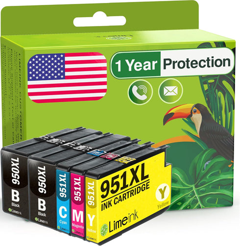 Limeink Compatible Ink Cartridges Combo Pack for HP 950xl 951xl Replacement for HP Officejet Pro 8600 (5 Set)