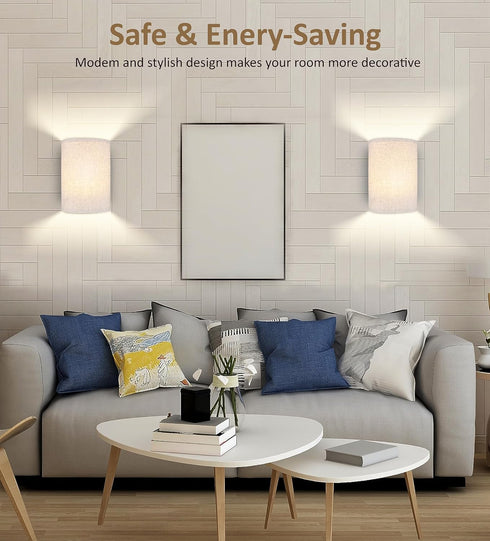 FINCMY Set 18 Dimmable Battery Operated Wall Sconces of Two, RGB Colors Stick on Wall Lights with Remote, Changeable