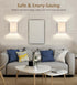 FINCMY Set 18 Dimmable Battery Operated Wall Sconces of Two, RGB Colors Stick on Wall Lights with Remote, Changeable