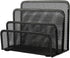 VANRA Small Letter Sorter Desktop File Holder, Metal Mesh with 3 Vertical Compartments (Black)