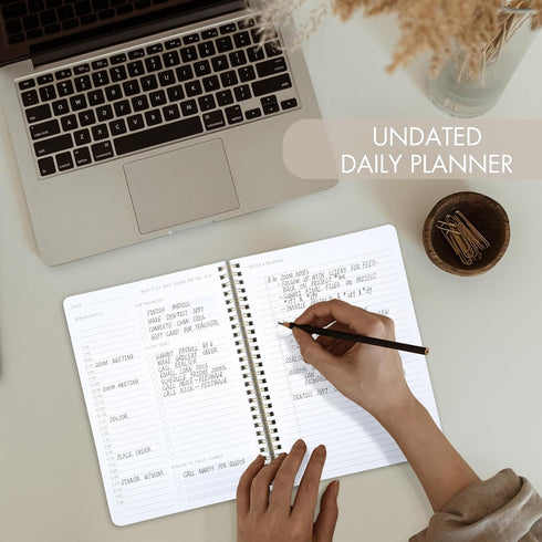 ZICOTO Simplified Daily Planner and Notebook, Aesthetic Spiral To-Do List Notepad for Organizing Work Tasks and