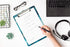 Hongri Plastic Clipboard, Standard A4 Letter Size Clip Board for Students, Teacher, Kids, Teal Marble Decorative