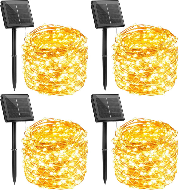 Minetom Solar String Lights, 4 Packs Total 132Ft 400 LED Solar Fairy