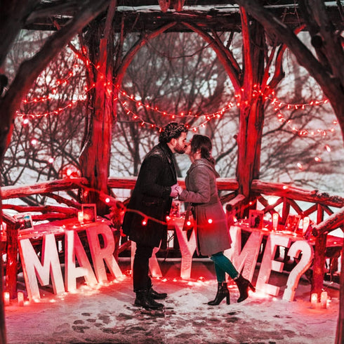 33ft 100 8 JMEXSUSS LED Red Valentine Lights, Connectable Modes Valentine Room Light Indoor Plug-in, Clear Wire Red
