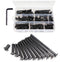 cSeao 114Pcs M6 Black Flat Head Allen Bolt Joint Connecting Bolts Socket Cap