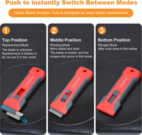 2 Razor Blade Scraper with Pcs Plastic Scraper, Scraper Tool for Cooktop, Oven, Stove, Labels Decal, Plastic Blades