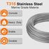 1/8" 100ft 7x7 (SR03) Rectoo wire cable, Wire Rope Metal Cable With Loop Sleeve And Steel Thimble, marine stainless