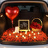 Grinsvalley Set, LED Felt Letter Board with Rose Petals and Candles Word Board with Letters, Artificial Rose Petals