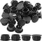 Murtenze 30 Pcs 16mm Black Hole Plugs - Plastic Flush Type Panel Fastener Covers for Kitchen Cabinet Furniture
