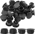 Murtenze 30 Pcs 16mm Black Hole Plugs - Plastic Flush Type Panel Fastener Covers for Kitchen Cabinet Furniture