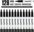 cloudriver 128 Pack Dry Erase Markers, Black Fine Tip, Low Odor Bulk Markers for Office, Home, School Supplies