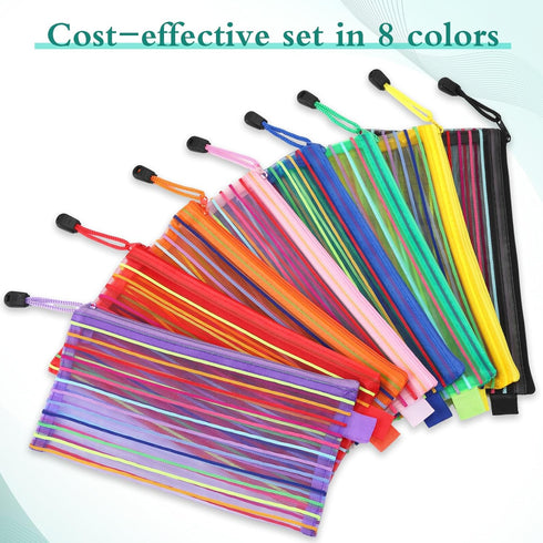 Glenmal 72 Pack Zipper Mesh Pouch, Multipurpose Storage Bag for Office Classroom Supplies