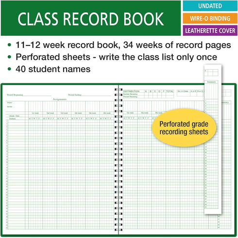 Class Record Book for 12 Weeks - 40 Names (R1200)