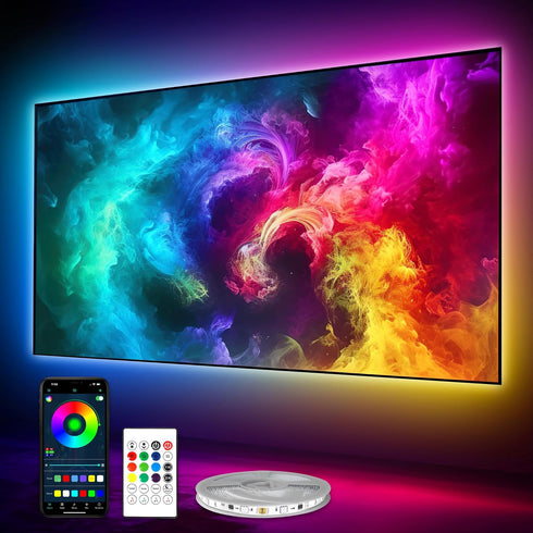 LED Lights for TV 40-60 Inch, 10FT Backlight Kit with Bluetooth APP & 24 Keys Remote, Music Sync, USB Powered