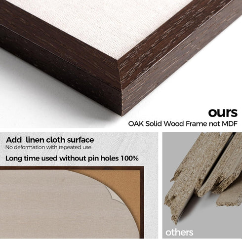 Fun Memories Cork Board Bulletin Board for Office, 20" x 30" Oak Wooden Framed Corkboard for Home & Office