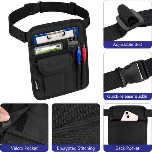 LEFORZ Pack Server Waist Money Pouch Bag Restaurant Utility Tool Belt Apron with Adjustable Belt for Waiter Waitress