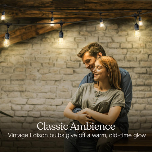 24 Commercial 7 1W Bulbs, Dimmable Brightech Ambience Pro LED String Lights - Ft Grade Patio Lighting Outdoor