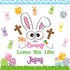 BeYumi 86Pcs Easter Bunny Christian Cross Bulletin Board Set, No Bunny Loves You Like Jesus, Sunday School Decor