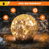 MLKNK 2 Pack Solar Globe Lights Outdoor Waterproof-Solar Balls-Solar Garden Lights-Orbs for Outside Cracked Glass Ball