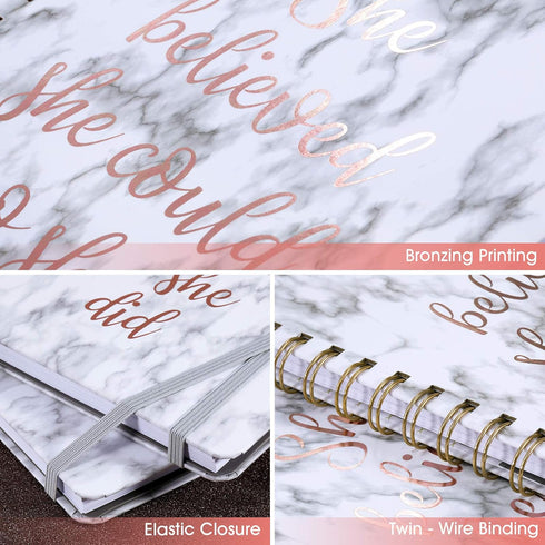 Frasukis Ruled Notebook/Journal - College Ruled Spiral Notebook, 8.5" x 6.4", Waterproof Hardcover