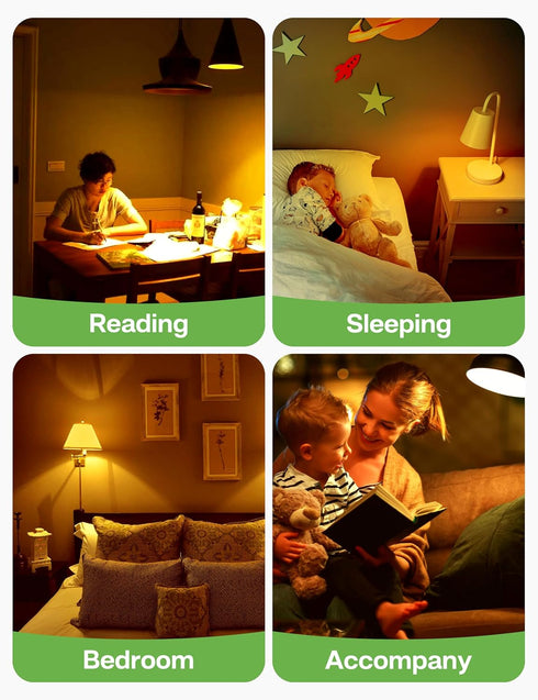 Sleep Light Bulb, 100 Watt Equivalent, 13W Blue Light Blocking, 1800K Amber Color, 2 Pack