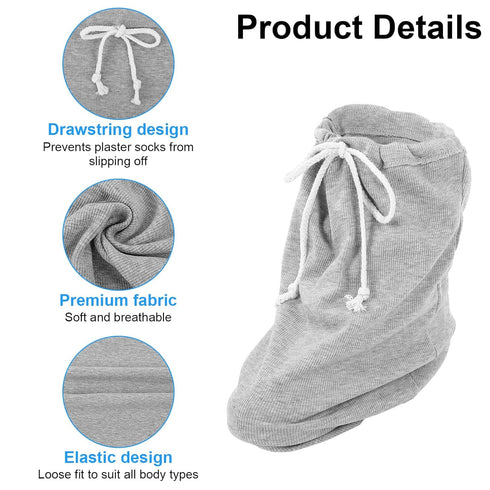 Axafazup 1 Pack Washable Plaster Sock, Ankle Wound Protector, Cast Sock Cover for Foot Leg, Adjustable Drawstring