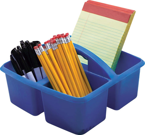 Teacher Created Resources Blue Portable Plastic Storage Caddy, 6-Pack for Classrooms and Office Organization