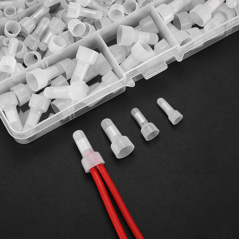 250 Pcs Closed End Crimp Connectors, Nylon Insulated Wire Crimp Cap Connectors for 22-16/16-14/12-10 AWG Gauge (CE1,
