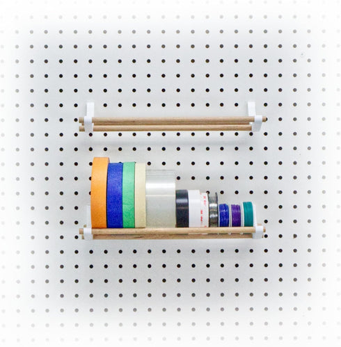 PEGGY Pegboard Tape and Ribbon Organizer, Accessory Hook and Dowel Storage for Wrapping, Crafts, Hobby, Wine Rack 12in kit (1pk) by PEGGY