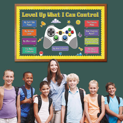 Mindset Set Mindset Growth Video Game Theme Bulletin Board Things I Can Control Positive Bulletin Decor Classroom