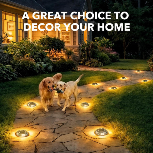 4 Pack, 2 AGPTEK Solar Driveway Lights Outdoor Color Modes LED Deck Dock Marine Waterproof Driveway Marker Lights