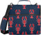 Fisyme Sea Red Lobsters Zipper Binder 3 Ring with Zipper and Shoulder Strap