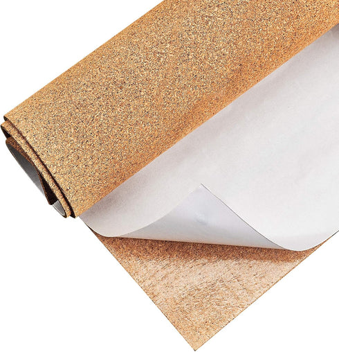 BENECREAT 2mm Thick Adhesive Cork Roll Liner, 12x24 Inch Insulation Cork Roll for Bulletin Board and Wall Decors