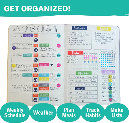 Practical Planner Stickers Value Pack, 48 Sheets, 6 Months of Aesthetic Agenda Stickers for Weekly Planner