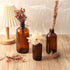 STARSIDE 12 Pack 16 oz Amber Glass Bottles with Lids, 480 ml Round Boston Bottles for Essential Oils, Juice
