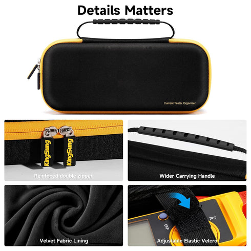 OLAIKE KingSung Hard Carrying Case for Fluke Digital Clamp Multimeters, Black with Rubber Handle
