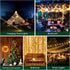 33ft 100LED, 4 1 100LED 14 Camping String Lights in Rechargeable Outdoor Tent String Lights with Lighting Modes Remote