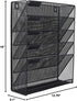 EasyPAG 5 Slot Wall Hanging File Organizer - Vertical Office Desk / Wall Mounted Paper Holder with Bottom Tray, Black