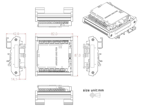 Electronics-Salon DIN Rail Mount Screw Terminal Block Adapter Module for Arduino UNO R3