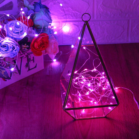 XINKAITE Waterproof LED String Lights, Fairy Starry Lights for Indoor & Outdoor DIY Decoration (10FT/3M, Pink)