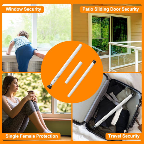 17-51 inch Sliding Door Security Bar, Adjustable Patio Door Security Bar Childproof Window Safety Bar for Apartment