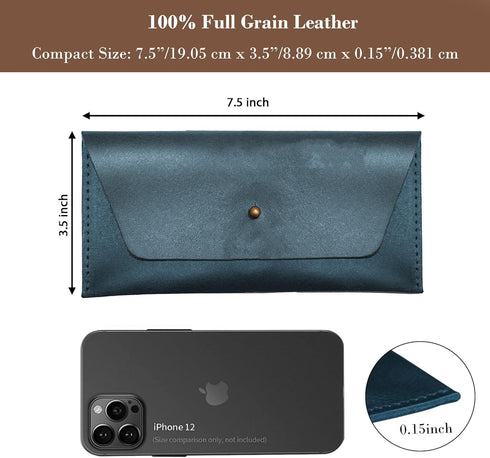 succor Genuine Leather Cash Envelopes for Men, Reusable Budget Wallet, Retro Clutch for Men and Women