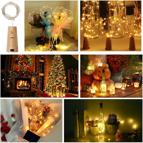 Generic Lights,20-LED 6.56FT Wine Bottle Wine Bottle Cork Lighting - Small Wedding String Lights | for Christmas