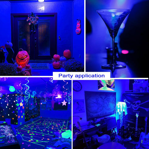 LED Blue Light Bulbs, 4 Pack, A19 E26 Base, 9W (60W Equivalent), Colored Lightbulbs for Holiday Lighting