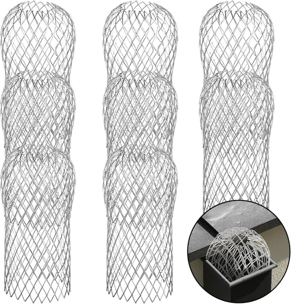 Gutter Guard 8 Pack, Adjustable Aluminum Leaf Filter Strainer 3.5 Inch Gutter Downspout Guard Preventing Blockage