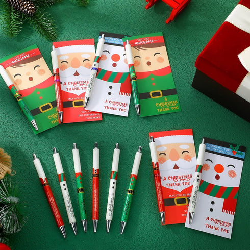 Sayglossy 36 Sets Christmas Glitter Pen Gifts Bulk Glitter Santa Claus Novelty Pens Snowman Elf Inspirational Christmas