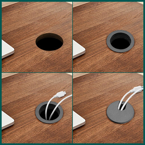 Litoexpe Black Desk Cord Grommets, 2 Inch Plastic Grommet Cable Hole Cover for Office Equipment